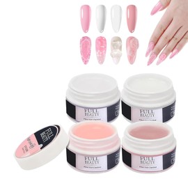 Builder Gel for Gel Nails, Nail Art Builder Gel for Nails, 4 Colours, 15 ml UV Gel Nails for Nail Extension and Modeling, Colour Gel for Gel Nails, Reinforcement Extension for Nail Studio