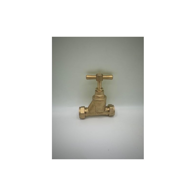 15mm Brass Stopcock Valve, Compression Connection, BS1010 and BS EN1213