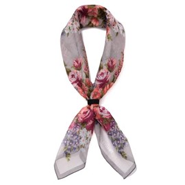 Jill Stuart 50105501 Women's Scarf, Old Flower, Cotton Scarf, Machine Washable, Sun Protection, Gray [D]