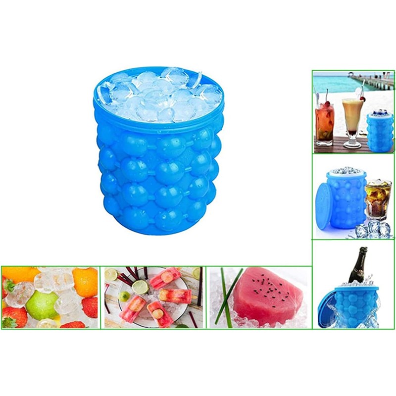 Large 2 in 1 Silicone Ice Bucket & Ice Mold