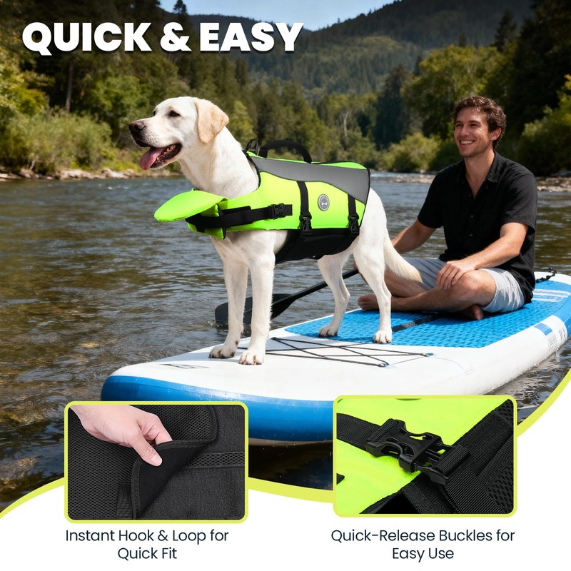 VIVAGLORY Front Float Dog Life Vest, Dog Life Jacket for