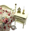 Dolls House Miniature Bedroom Set with 12 Pieces, Double Bed,