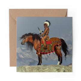 1 x Greeting Card American Indian Appaloosa Horse - Blank Birthday Celebration Anniversary #44085