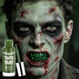 KAICOERLY Green Tooth Paint, Safe & Fast Drying Formula | Realistic, Effect for Cosplay, Halloween Costumes, Theater Performances & Zombie Makeup | 0.17 oz (5 ml)