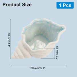 sourcing map Ceramic Jewelry Tray, Conch Vanity Tray for Women Earrings Necklace, Blue