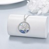 POPLYKE Palm Tree Necklace Sterling Silver Moonstone Ocean Wave Beach