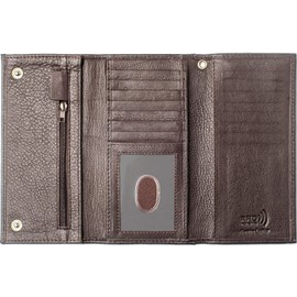 J T C JUZAR TAPAL COLLECTION Men's Chain Wallets,Mens Trifold Wallet Genuine Leather Long Wallet With RFID-Blocking Technology,Trifold Wallets For Men Chain Wallets (J312B- Brown)