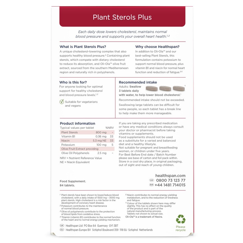 Healthspan Plant Sterols Plus (28 Day Supply) | 2400 mg
