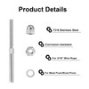 BLIKA 100 Pack 3/16" Cable Railing Swage Threaded Stud Tension