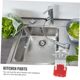 Operitacx 5Pcs Kitchen Sink Fixing Clamps Sink Mounting Clips for Easy Installation Durable Brackets for Undermount Sinks No Wall Damage Practical Accessories for Kitchen Use