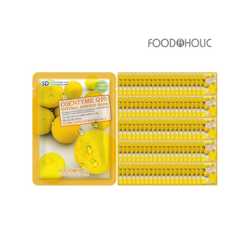 (100 sheets) Foodaholic 3D Coenzyme Q10 Natural Essence Mask Pack