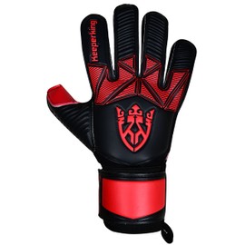 Keeperking Goalkeeper Gloves Children Youth Adults Football Gloves without Fingersave 4 mm Forehand (6, B-Red)