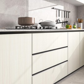 FunStick Thick Beige White Wood Contact Paper for Countertops Cabinets Waterproof Removable White Wood Wallpaper Peel and Stick Countertops Wood Grain Contact Paper for Desk Kitchen Drawers 12"x200"