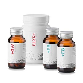 DEKÓS paquete SKIN : contiene 1 frasco de ELXR+ - colágeno hidrolizado en polvo, 1 frasco de 30 cápsulas de +GW : omega 3 y biotina y 2 frascos de 30 