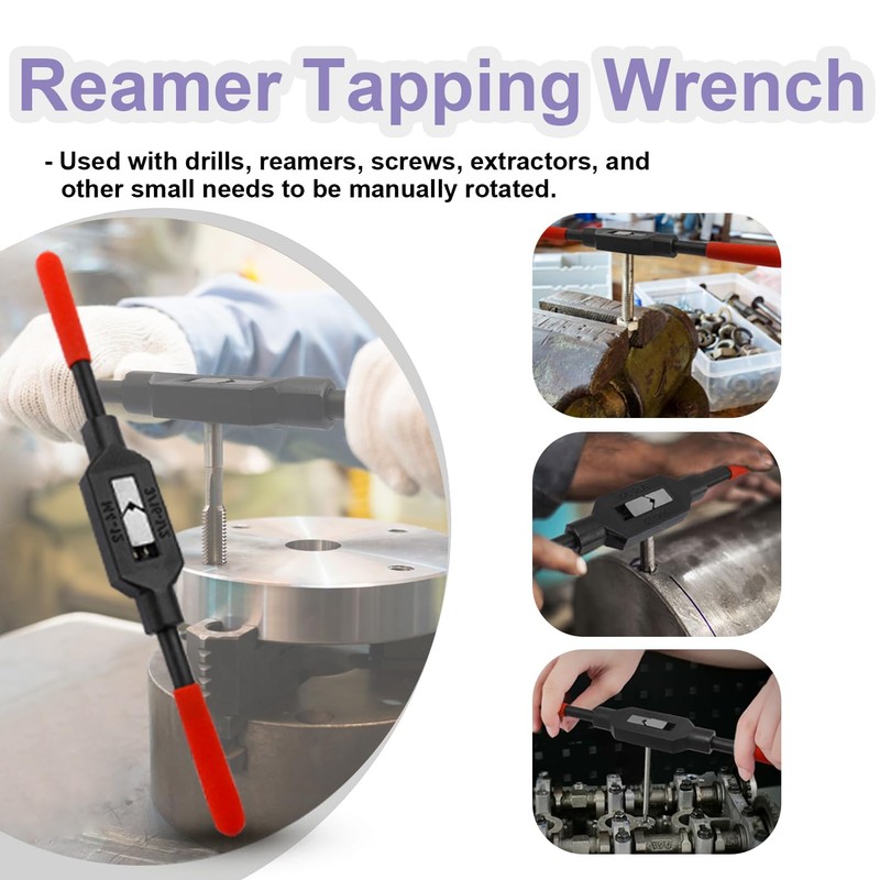 Treki Adjustable Tap Wrench Handle, M4-M12 Thread Tap Holder with