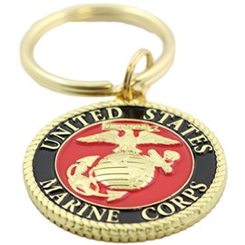 EEC, Inc. US Marine Corps Logo Keychain Patriotic Key Ring Military Gift Men Women Veteran,Red,1 1/2"