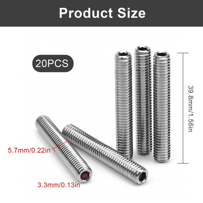 Pack of 20 M6 Hexagon Socket, AMONENZ Hexagon Socket Grub