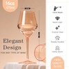 Colorsavant Peach Color Wine Glasses Set 6-16oz Blush Pink Wine
