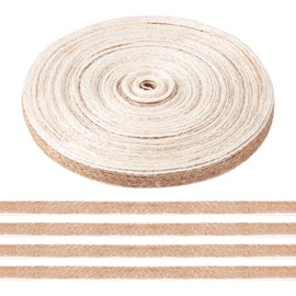 KISSITTY 21 Yards Jute Twine Ribbon Rustic Boho Ribbons Trims 10mm Wide Gift Wrapping Wreath Bow Making Craft Decorative Ribbon for Wedding Party Farmhouse Decor