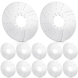 Threlaco 12 Pack 5th Wheel Hitch Lube Plate 10 Inch RV Camper Trailer Fifth Wheel Plate Disc Accessories for Trailer Safety Kit, 3/16 Inch Thick, White