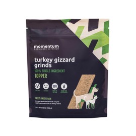 Momentum Carnivore Nutrition Freeze-Dried Turkey Gizzard Pet Food Topper – Single-Ingredient, All-Natural Topper – High-Protein for Dogs and Cats, Grain-Free and Made in The USA– (3.75 oz Bag)