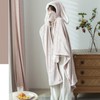 Hooded Blanket Wearable Polyester Plush Rabbit Ear Hooded Blanket Throw