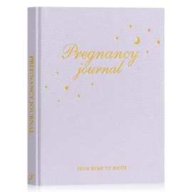 Lanpn My Pregnancy Journal Memory Book for First Time Mom, 156 Page Pregnant Announcement Must Have Planner, Mom to Be Scrapbook Keepsake Gift Pregnancy Tracking Diary for Expecting New Parent Purple