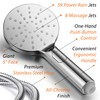 AquaSpa 6-inch Rain Shower Head/Handheld Combo. Convenient Push-Button Flow Control
