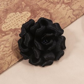 Mecool Rose Hair Clip Party Wedding Brooch Corsage Hair Head Clip Headpiece Flower Hair Pin Rose Hair Barrette Accessories for Women Girls Black