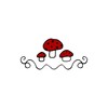 CafePress Red Mushrooms Sticker Rectangle Bumper Sticker Car Decal