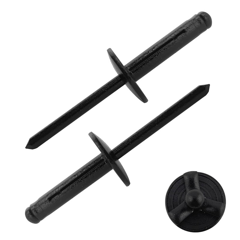 ALLCLEAN 3/16" x 3/4"Tri-Fold Large Head Rivets Assortment - 100Pcs,Black