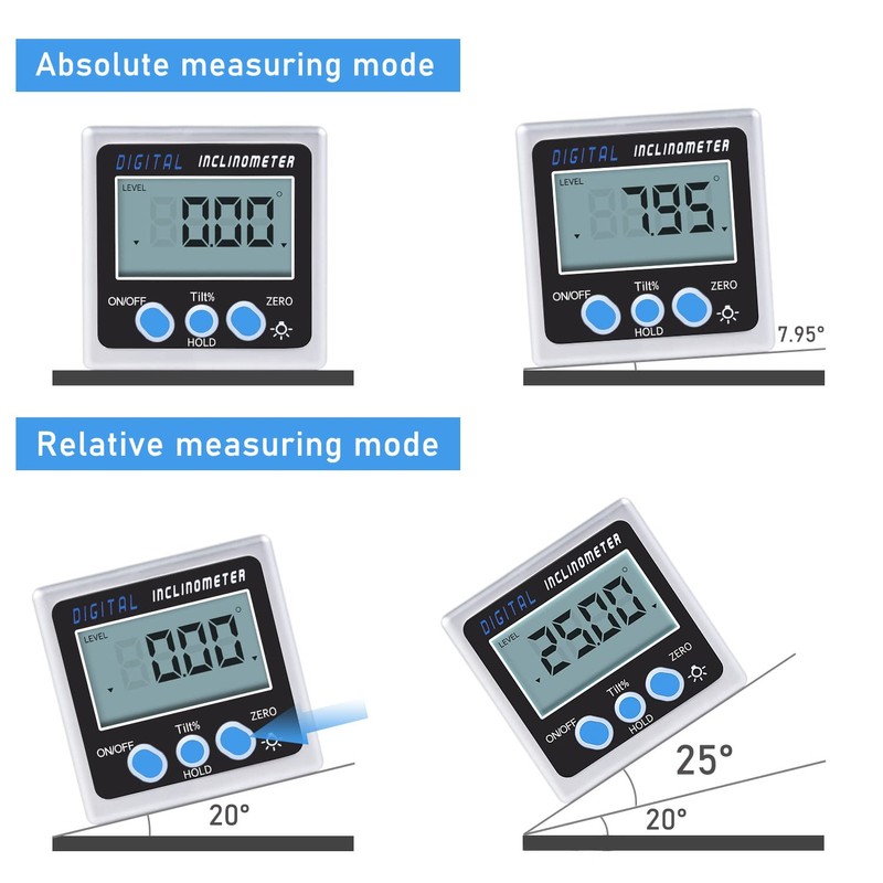 Delgada Digital Angle Finder and Level Cube,Electronic Bevel Gauge Protractor