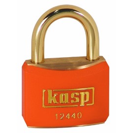 Kasp 124 Brass Padlock - 40 Millimeters - Brass Shackle - Orange