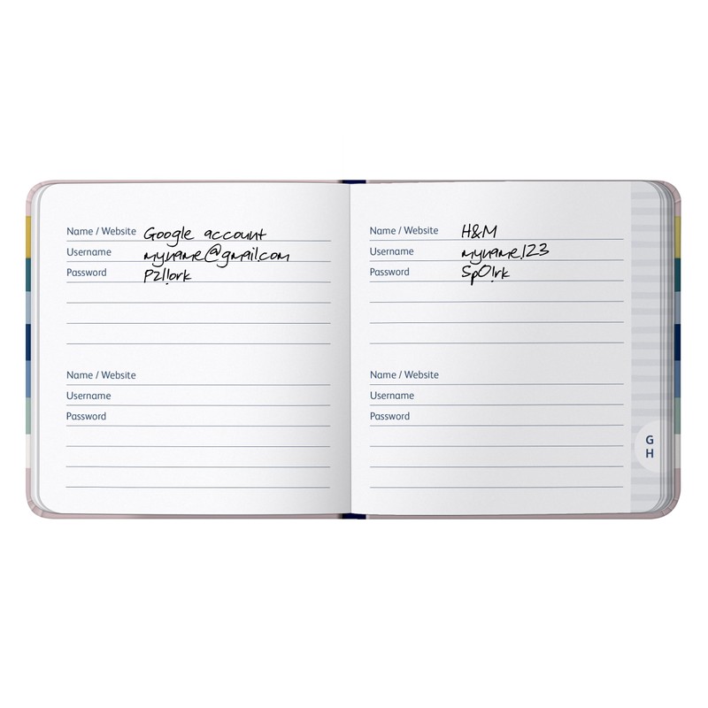 Busy B Password Book - Multicoloured Striped Cover – All