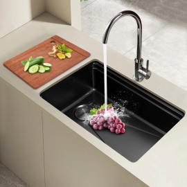 TBvechi Durable Kitchen Sink Double Basin Stainless Steel Sink Bowl W/ Chopping Board
