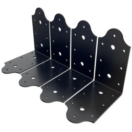 4 Pcs Heavy Duty Flush Inside 90-Degree Angle Bracket Steel Tie Plate,3" Width Connector Brace,Angle Knee Braces, Inside Joint for Butt-Join Post and Beam, Thickness 3 mm and Black
