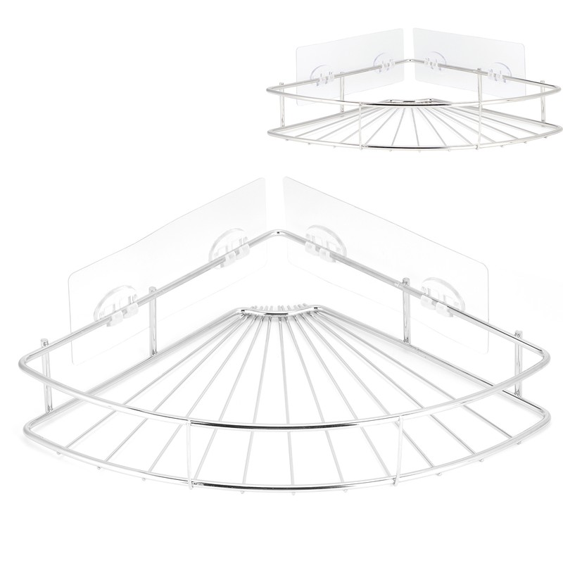 Stainless Steel Bathroom Corner Shelf Shower Shampoo Soap Storage Organizer