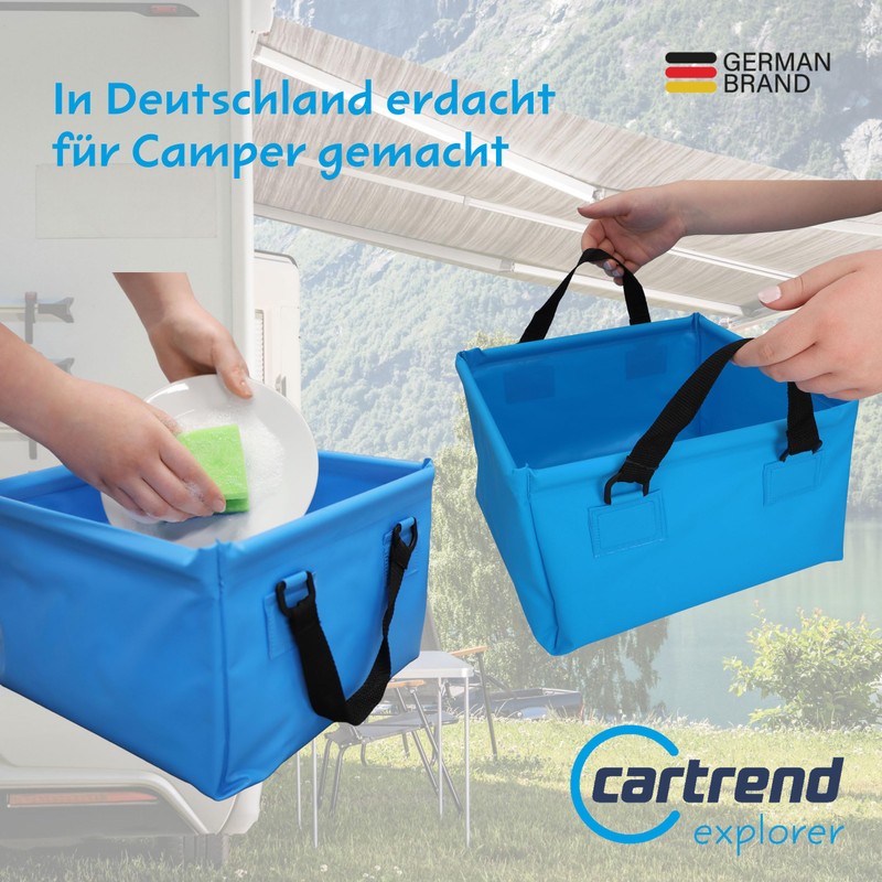 CARTREND 10732 Outdoor Folding Bowl 15 Litres Foldable Camping Wash