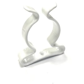 2 x White Plastic Terry Towelling Tool Clips 25mm Diameter
