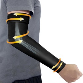 KONSEDIK Lymphedema Medical Compression Arm Sleeve for Men Women,20-30 mmHg Graduated Compression Full Arm Support with Silicone Band,Long Pressure Arm Brace for Arthritis,Bursitis,Edema,Nerve Pain(M)