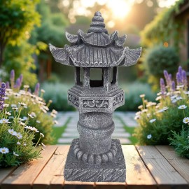 Pagoda Garden Statue Solar Powered Light, for Landscape Balcony, Outdoor Garden Zen Statue Light, Pagoda Stupa Zen Garden Decorcolor: multicolored