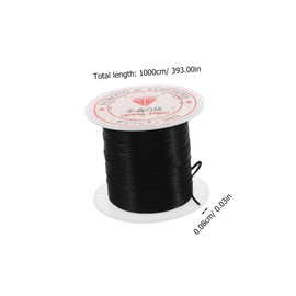 FRCOLOR Black Elastic Thread Cord for Hair Extensions Stretchy Beading Wire for Bracelets Making and Jewelry Crafting and Easy to Use for Weddings Parties and Daily Hairstyles
