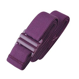 Tights Up - Adjustable Elastic Belt for Men and Women | Invisible Stretch Belt with Flat Buckle and Non-Slip Gel Back, Purple