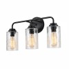 3-Light Clear Glass Glacier Shade Unique Hand-made Lampshade Industrial LED