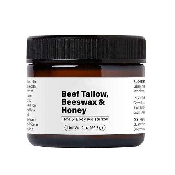 Beef Tallow Beeswax and Honey Face Moisturizer, Nourishing & Moisturizing,
