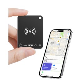 Wallet Tracker Card for Apple Find My, Rechargeable Bluetooth Tracker (iOS Only), IP68 Waterproof Key Finder Locator with Sound, Alternative to Air Tag Smart Card with Key Chain Hole (2)