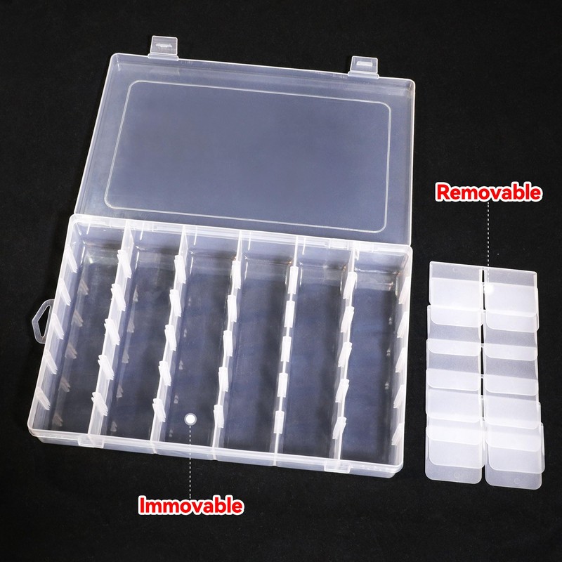 UKKQES 36 Grids Clear Stackable Plastic Organizer Storage Box Container