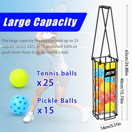 MDTMR Portable Pickleball & Tennis Ball Hopper Basket Picker Upper,Tennis Hopper Basket with Handle for Easy Pickup,Tennis Ball Basket Pickup Hopper for Picking and Storage Training Tool for Ball