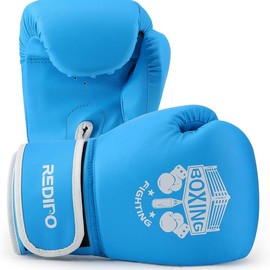 Kids Boxing Gloves, Sponge Foam Training Sparring Gloves Thai Kick Boxing for Kid and Youth, Suitable for Boys and Girls Age 3 to 12 Years - color: BLUE, size: 4 oz