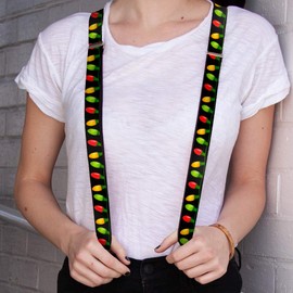Buckle-Down unisex adults Buckle-down - Christmas Suspenders, Multicolor, One Size US